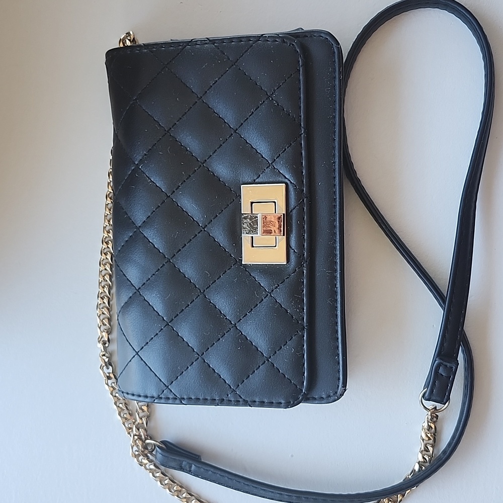 Call It Spring Black Quilted Leather Crossbody Bag
